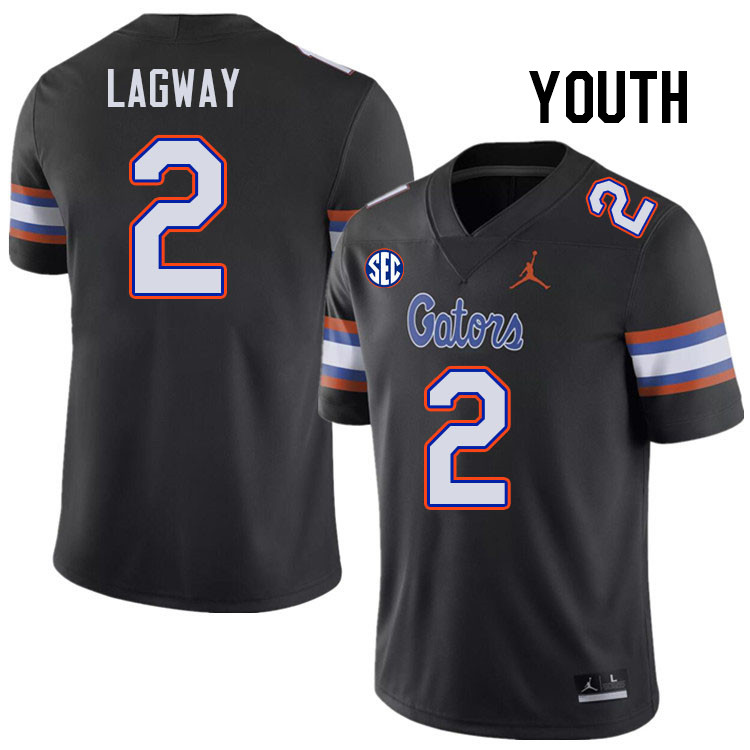 Youth #2 DJ Lagway Florida Gators College Football Jerseys Stitched-Black